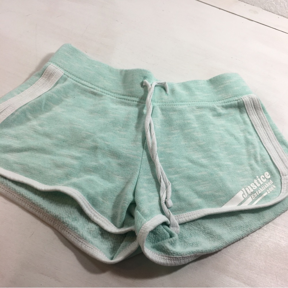 Justice Active Girls Shorts Green/White Size 7 NWOT